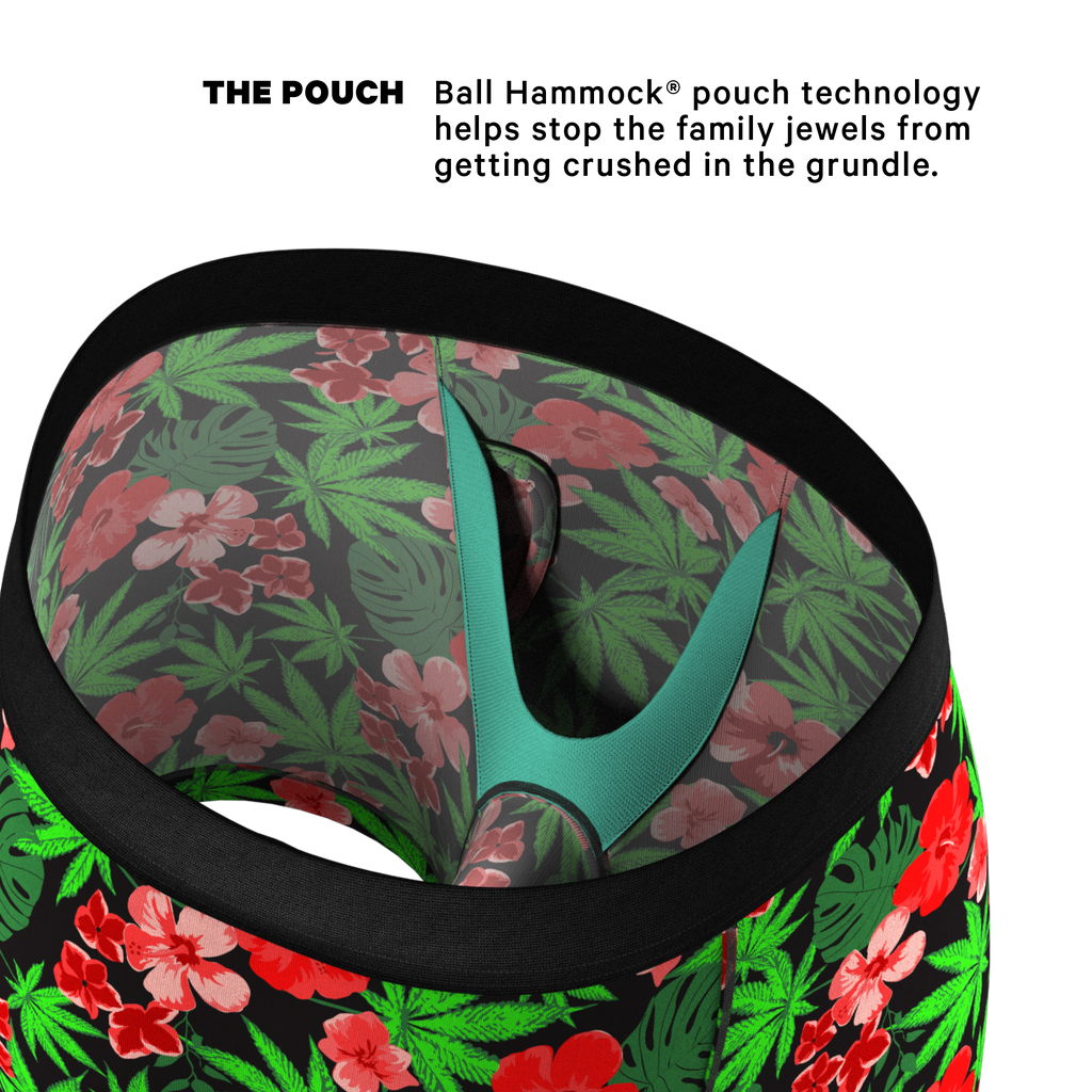 The Bongstera | Tropical Weed Ball Hammock® Pouch Underwear With Fly - Shinesty