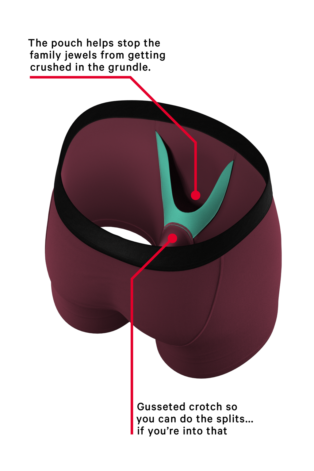 The Bordeaux | Mauve Ball Hammock® Pouch Underwear - Shinesty