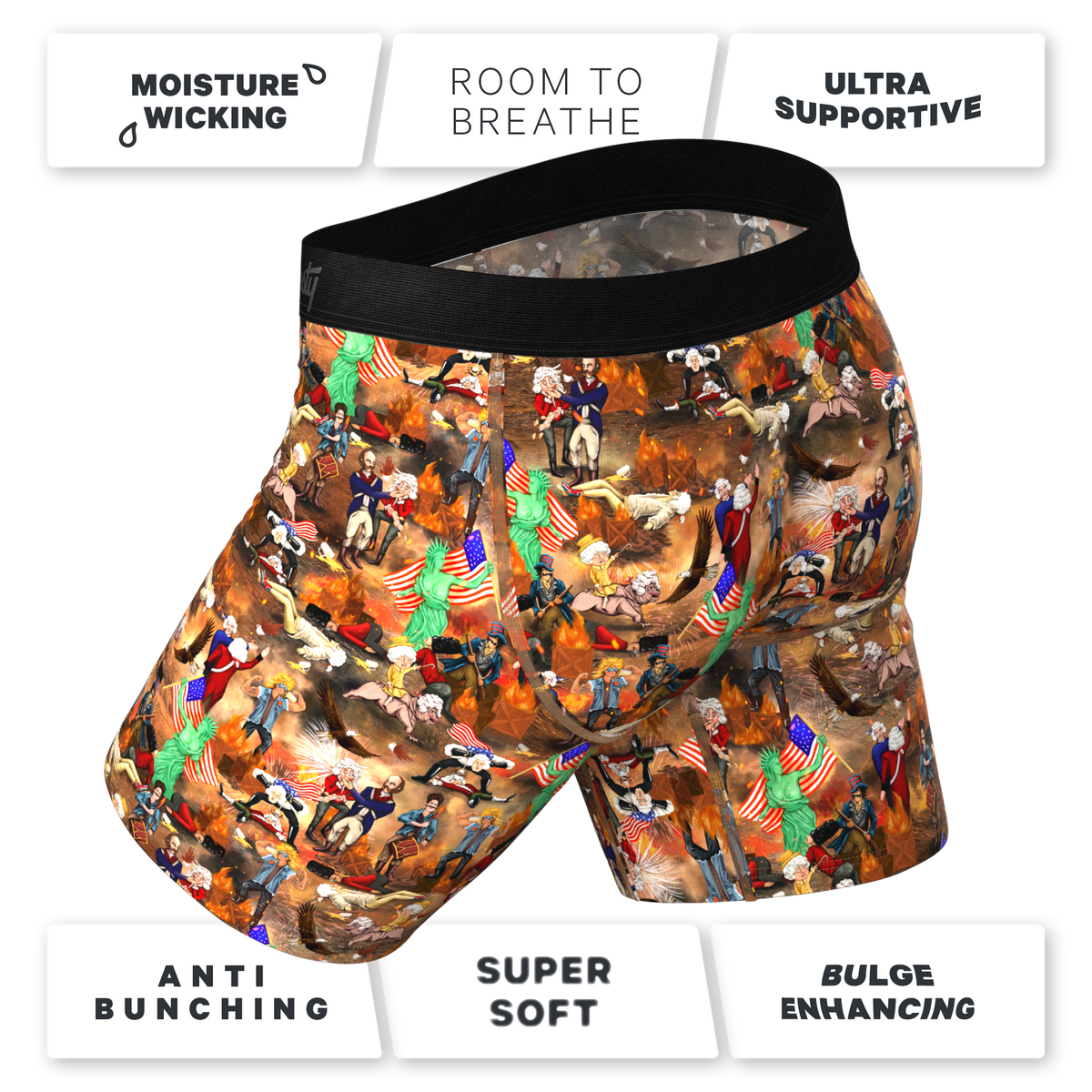 The Boston Tea Bag Party | Patriotic Ball Hammock® Boxer - Long Leg - Shinesty