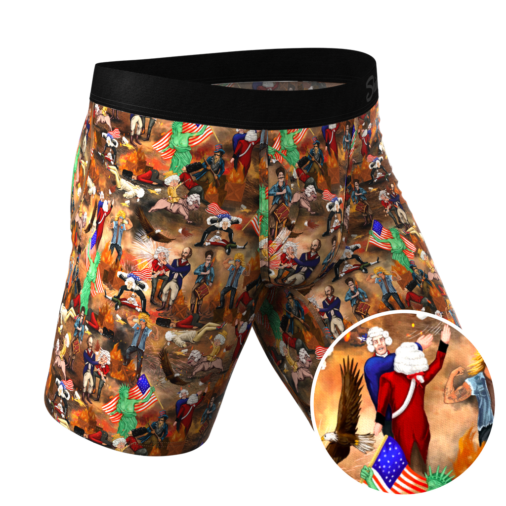 The Boston Tea Bag Party | Patriotic Ball Hammock® Boxer - Long Leg - Shinesty