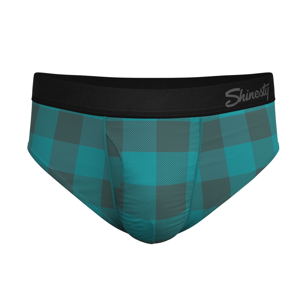 The Plaid And Simple | Green Buffalo Check Ball Hammock® Pouch Underwear Briefs - Shinesty