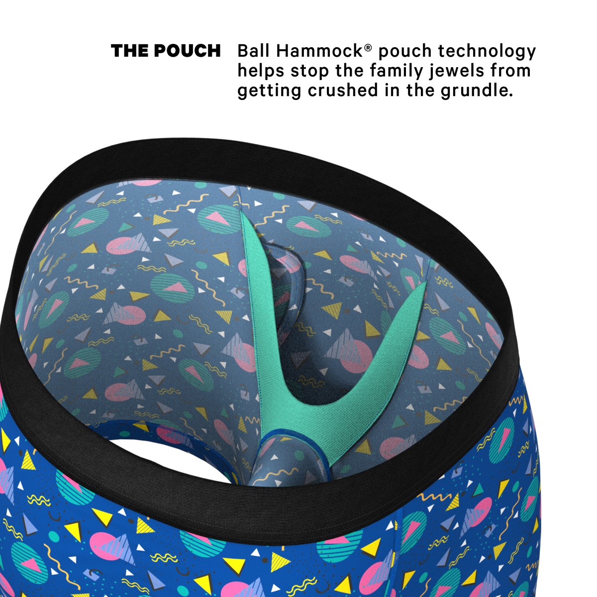 The Bus Stop | Retro Shapes Ball Hammock® Pouch Underwear With Fly - Shinesty