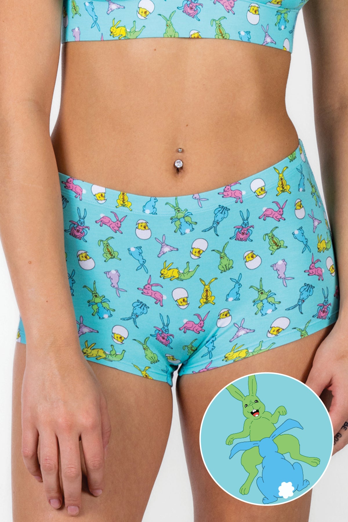 The Like Rabbits | Easter Animals Modal Boyshort Underwear - Shinesty