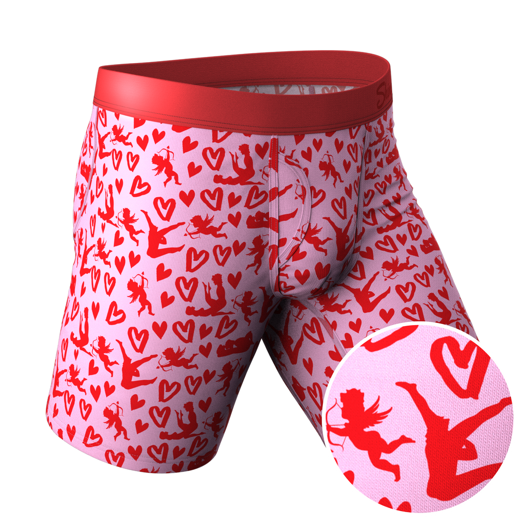 The Cupid Shuffle | Glow in the Dark Valentines Day Ball Hammock® Boxer - Long Leg - Shinesty