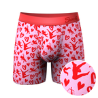 The Cupid Shuffle | Glow in the Dark Valentines Day Ball Hammock® Pouch Underwear With Fly - Shinesty
