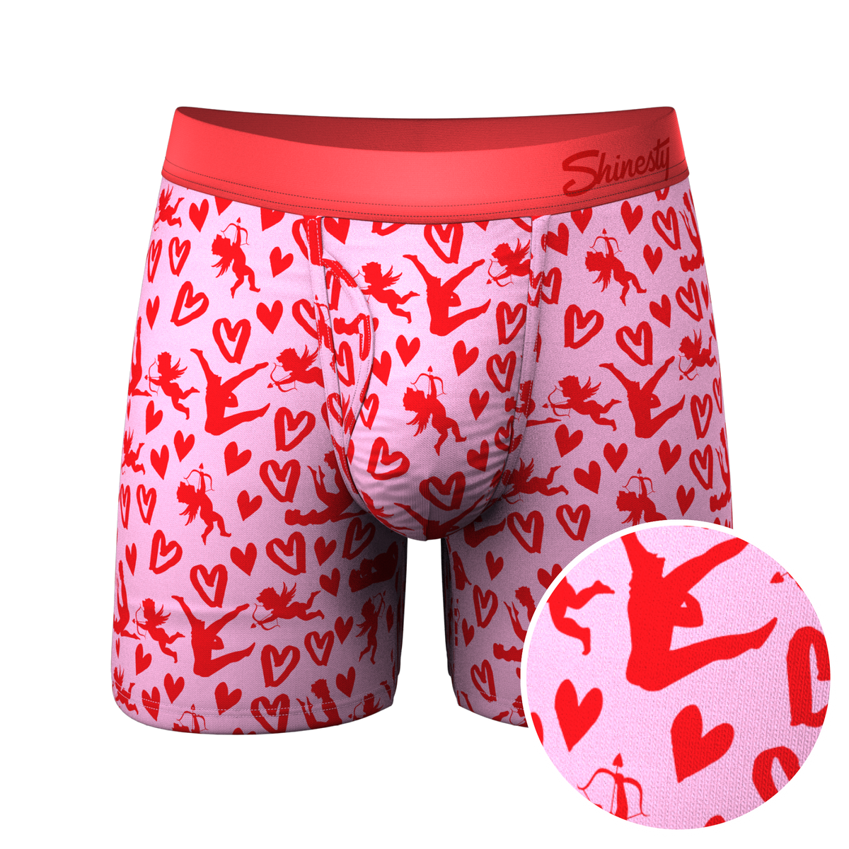 The Cupid Shuffle | Glow in the Dark Valentines Day Ball Hammock® Pouch Underwear With Fly - Shinesty