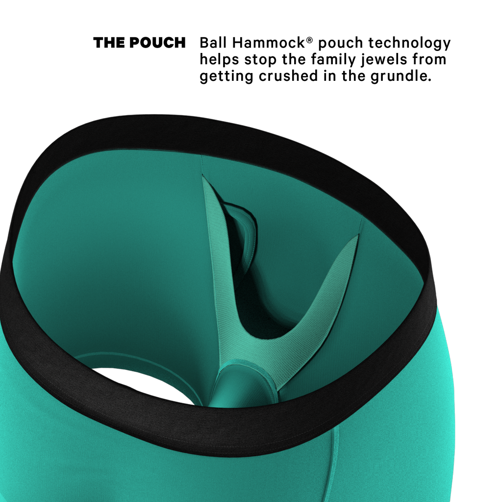 The Cyantific Theory | Turquoise Ball Hammock® Pouch Underwear With Fly - Shinesty