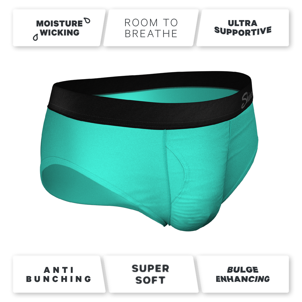 The Cyantific Theory | Turquoise Ball Hammock® Pouch Underwear Briefs - Shinesty