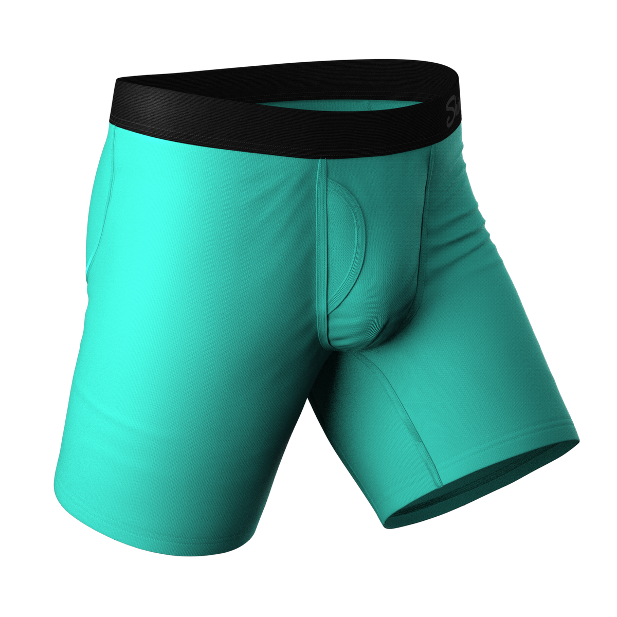 The Cyantific Theory | Turquoise Ball Hammock® Boxer - Long Leg - Shinesty