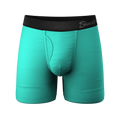 The Cyantific Theory | Turquoise Ball Hammock® Pouch Underwear With Fly - Shinesty