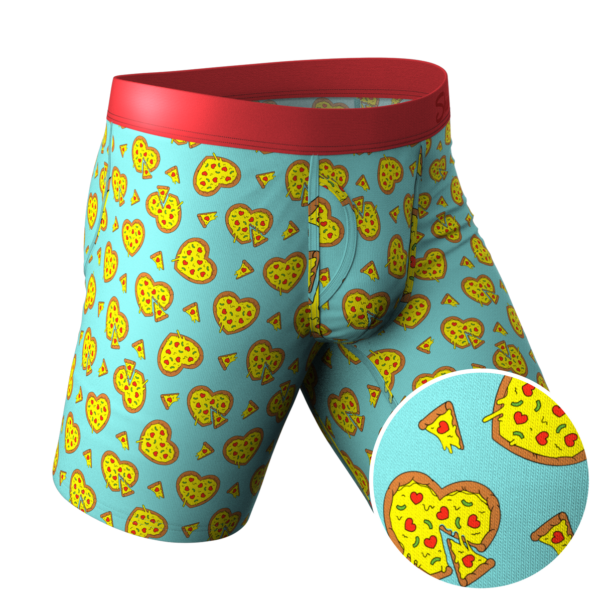 The Deep Dish | Pizza Hearts Ball Hammock® Boxer - Long Leg - Shinesty