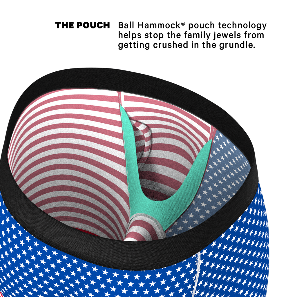 The Ellis Island | USA Flag Ball Hammock® Boxer - Long Leg - Shinesty
