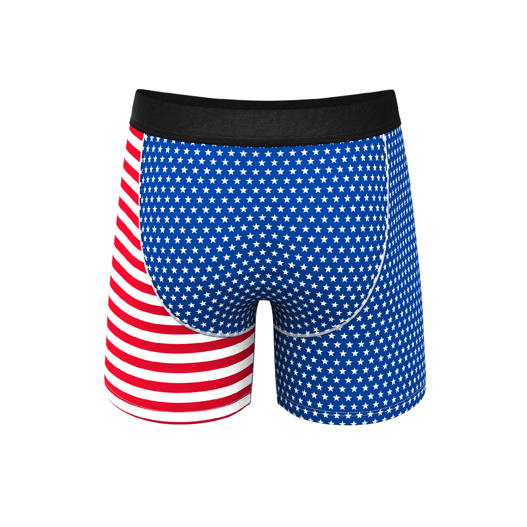 The Ellis Island | USA Flag Ball Hammock® Pouch Underwear With Fly - Shinesty