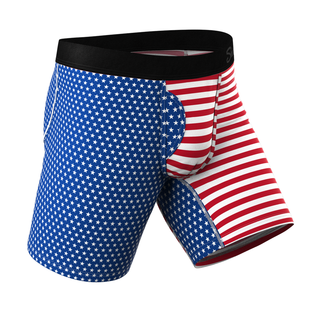 The Ellis Island | USA Flag Ball Hammock® Boxer - Long Leg - Shinesty