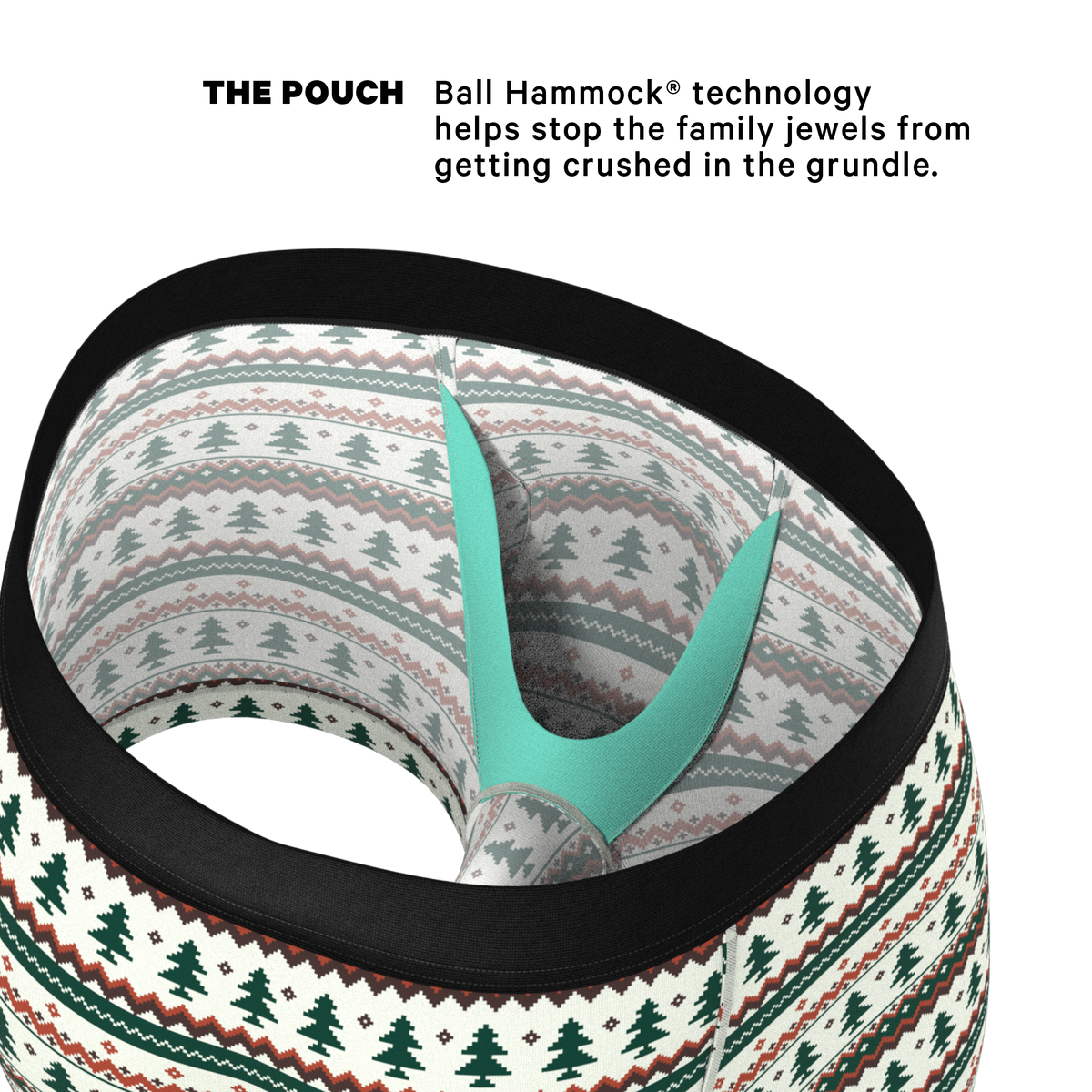 The Stuffed Stocking | Fair Isle Christmas Tree Ball Hammock® Pouch Trunks Underwear - Shinesty