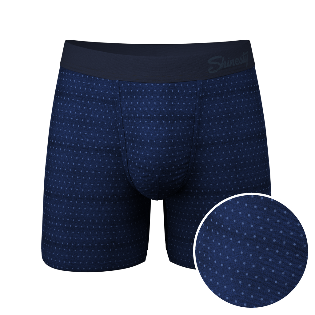 The Forget Me Not | Navy Dot Ball Hammock® Pouch Underwear - Shinesty
