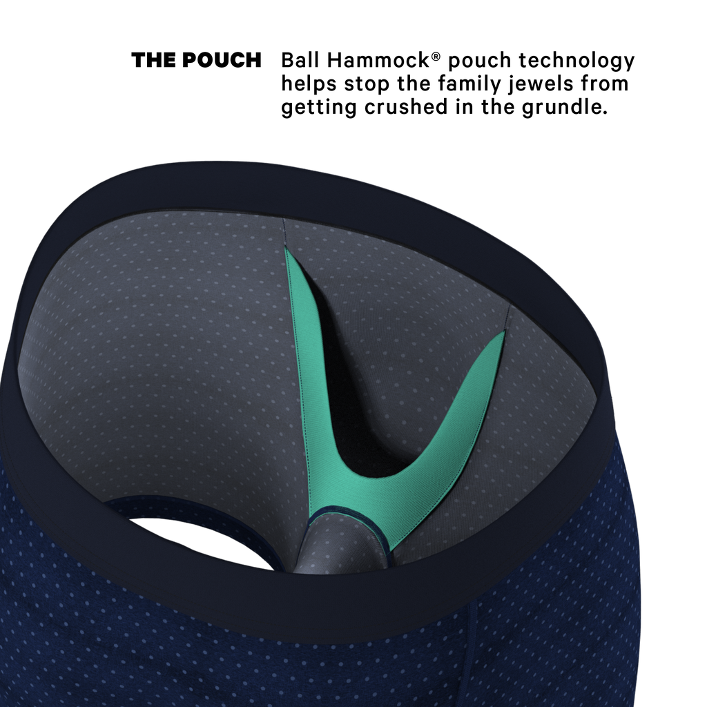 The Forget Me Not | Navy Dot Ball Hammock® Pouch Underwear - Shinesty