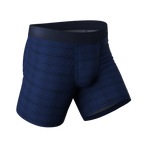 The Forget Me Not | Navy Dot Ball Hammock® Pouch Underwear - Shinesty