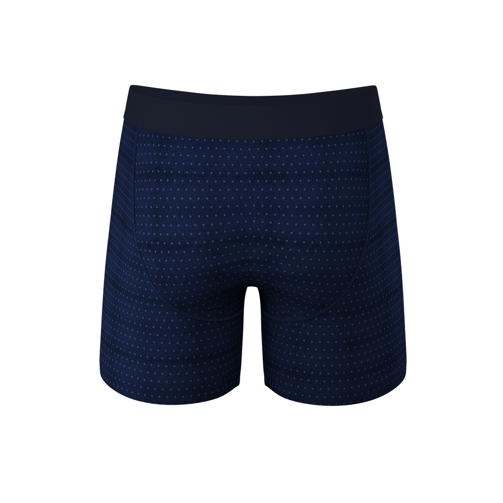 The Forget Me Not | Navy Dot Ball Hammock® Pouch Underwear - Shinesty