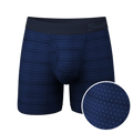 The Forget Me Not | Navy Dot Ball Hammock® Pouch Underwear With Fly - Shinesty