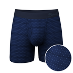 The Forget Me Not | Navy Dot Ball Hammock® Pouch Underwear With Fly - Shinesty