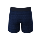 The Forget Me Not | Navy Dot Ball Hammock® Pouch Underwear With Fly - Shinesty