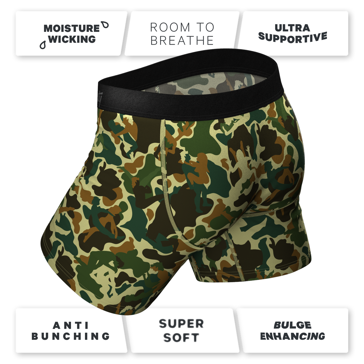 The Forni Camo | Camouflage Ball Hammock® Boxer Briefs With Fly - Shinesty