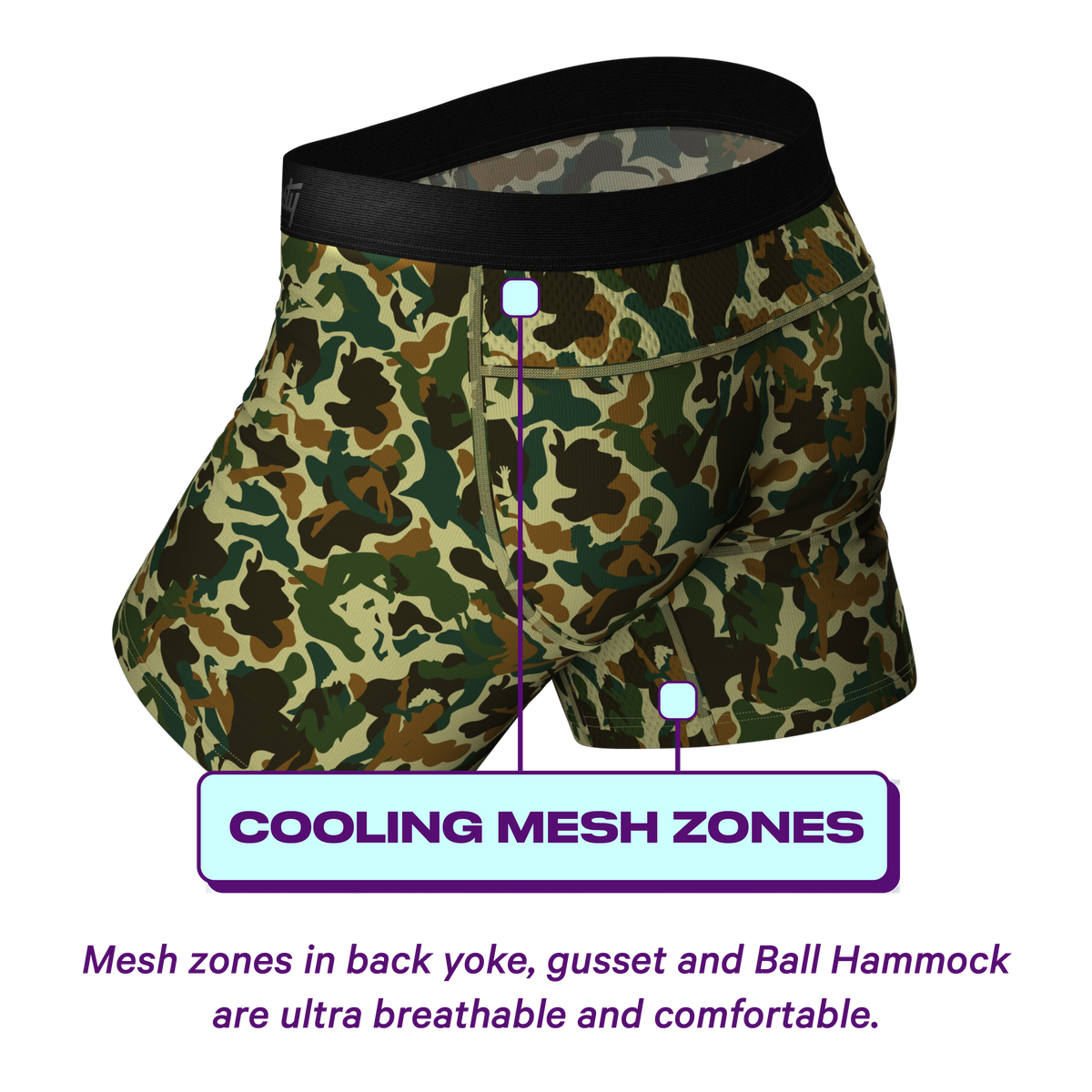 The Forni Camo | Camouflage paradICE™ Cooling Ball Hammock® Underwear - Shinesty