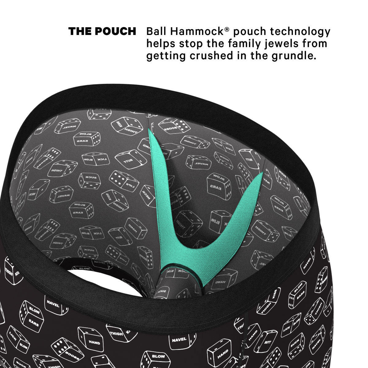 The Free For All | Glow In The Dark Dice Ball Hammock® Pouch Underwear - Shinesty