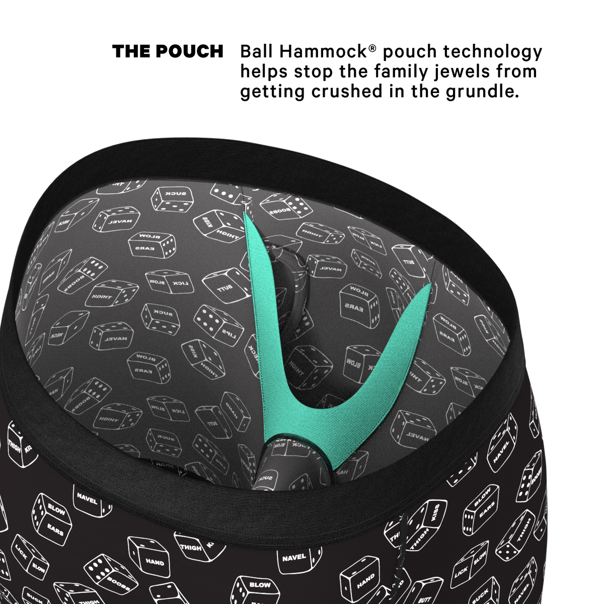 The Free For All | Glow In The Dark Dice Ball Hammock® Boxer - Long Leg - Shinesty
