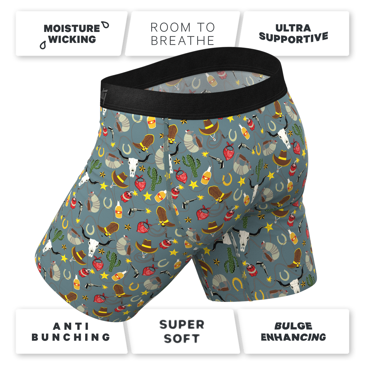 The Giddy Up | Sheriff Badge Ball Hammock® Boxer - Long Leg - Shinesty