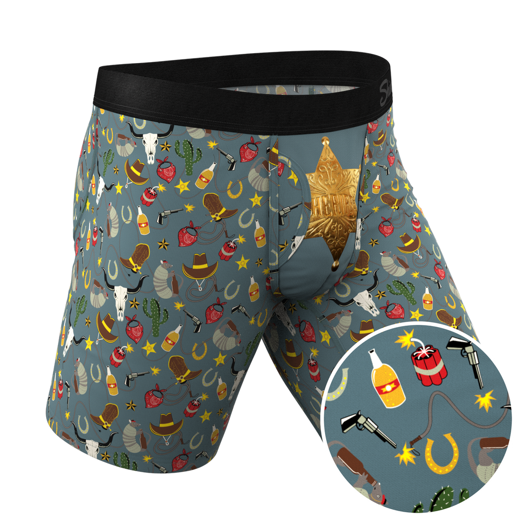 The Giddy Up | Sheriff Badge Ball Hammock® Boxer - Long Leg - Shinesty