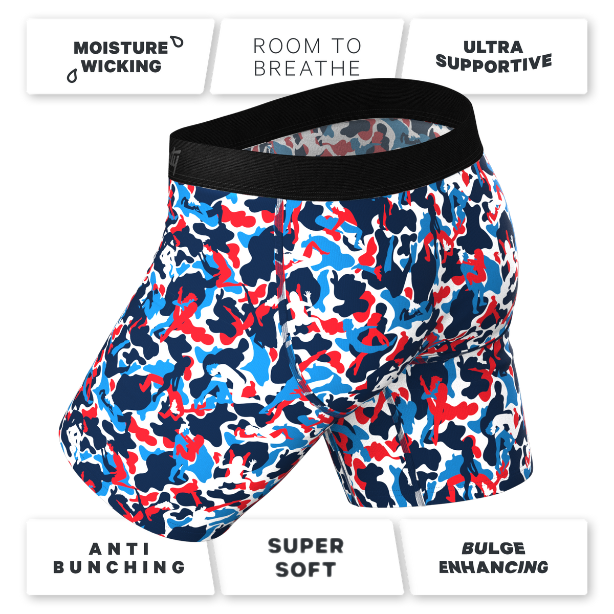 The Grand Finale | USA Camouflage Ball Hammock® Boxer - Long Leg - Shinesty