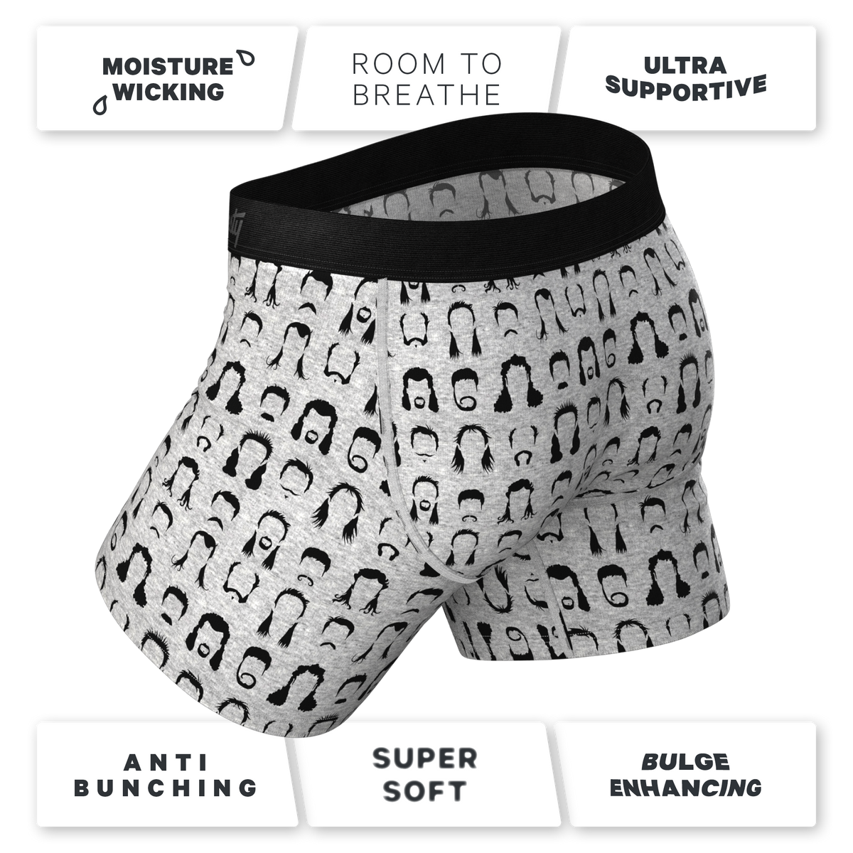 The Hair Down There | Mullet Ball Hammock® Pouch Underwear With Fly - Shinesty