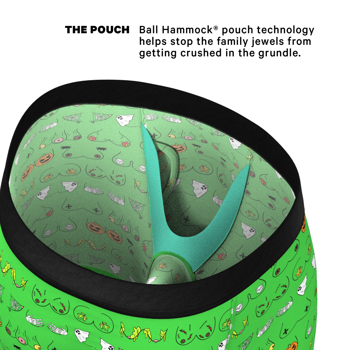 The Haunted Honkers | Halloween Bust Ball Hammock® Boxer - Long Leg - Shinesty