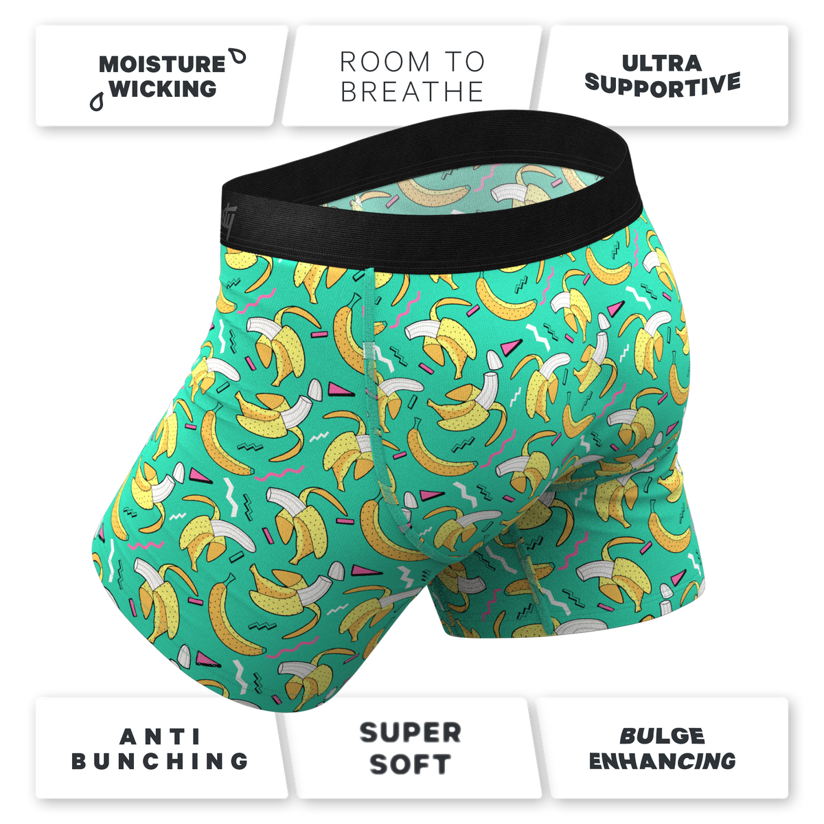 The Health Class | Retro Banana Ball Hammock® Pouch Underwear With Fly - Shinesty