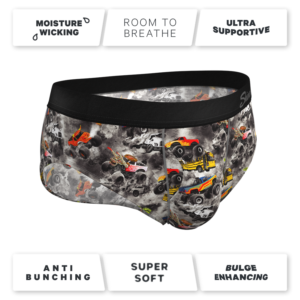 The Here Be Monsters | Monster Truck Ball Hammock® Pouch Underwear Briefs - Shinesty