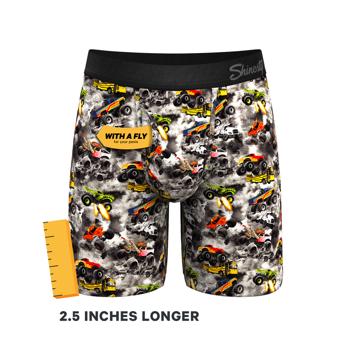 The Here Be Monsters | Monster Truck Ball Hammock® Boxer - Long Leg - Shinesty