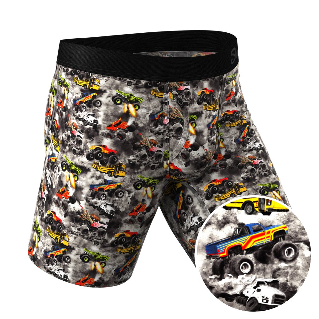 The Here Be Monsters | Monster Truck Ball Hammock® Boxer - Long Leg - Shinesty