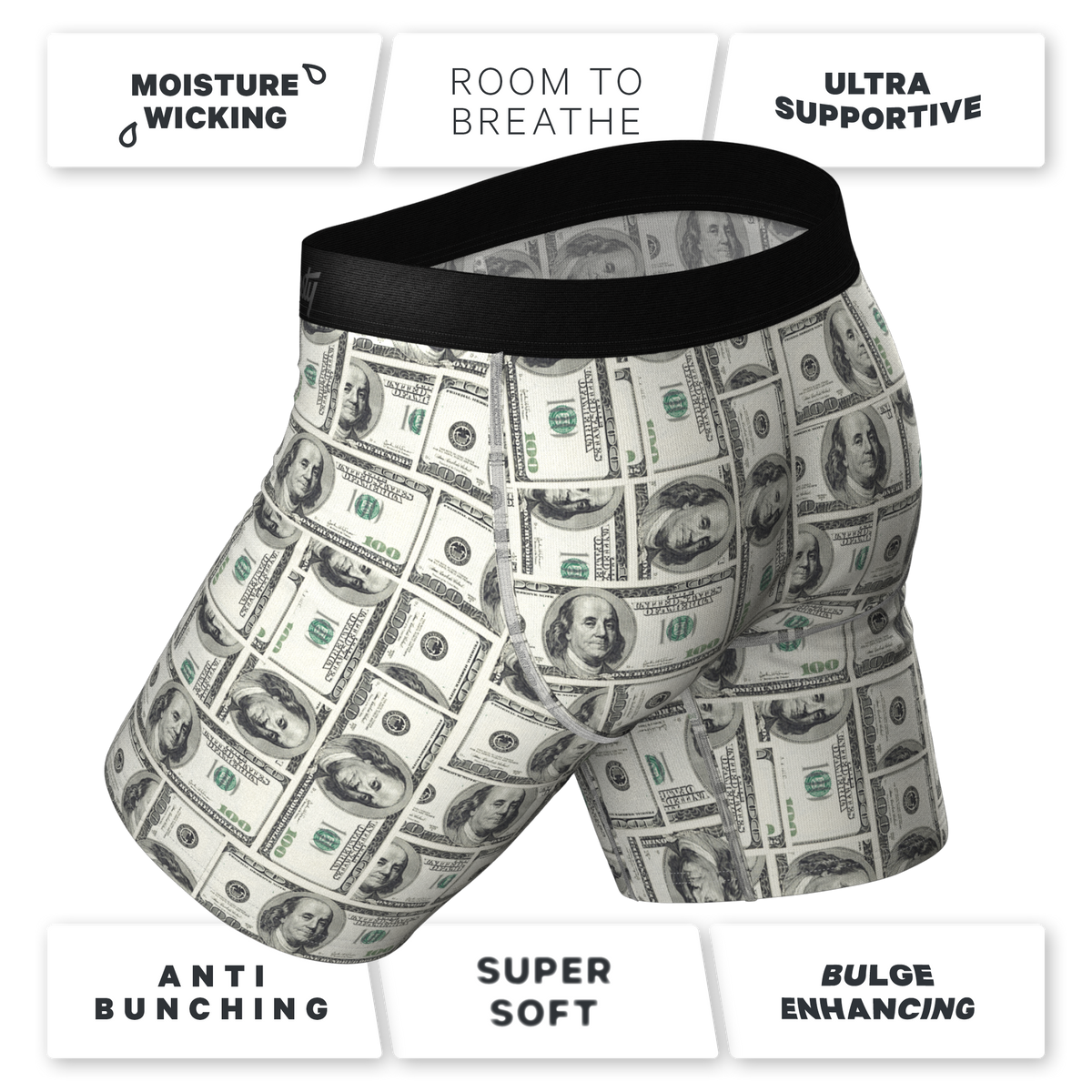 The High Roller | Money Ball Hammock® Boxer - Long Leg - Shinesty