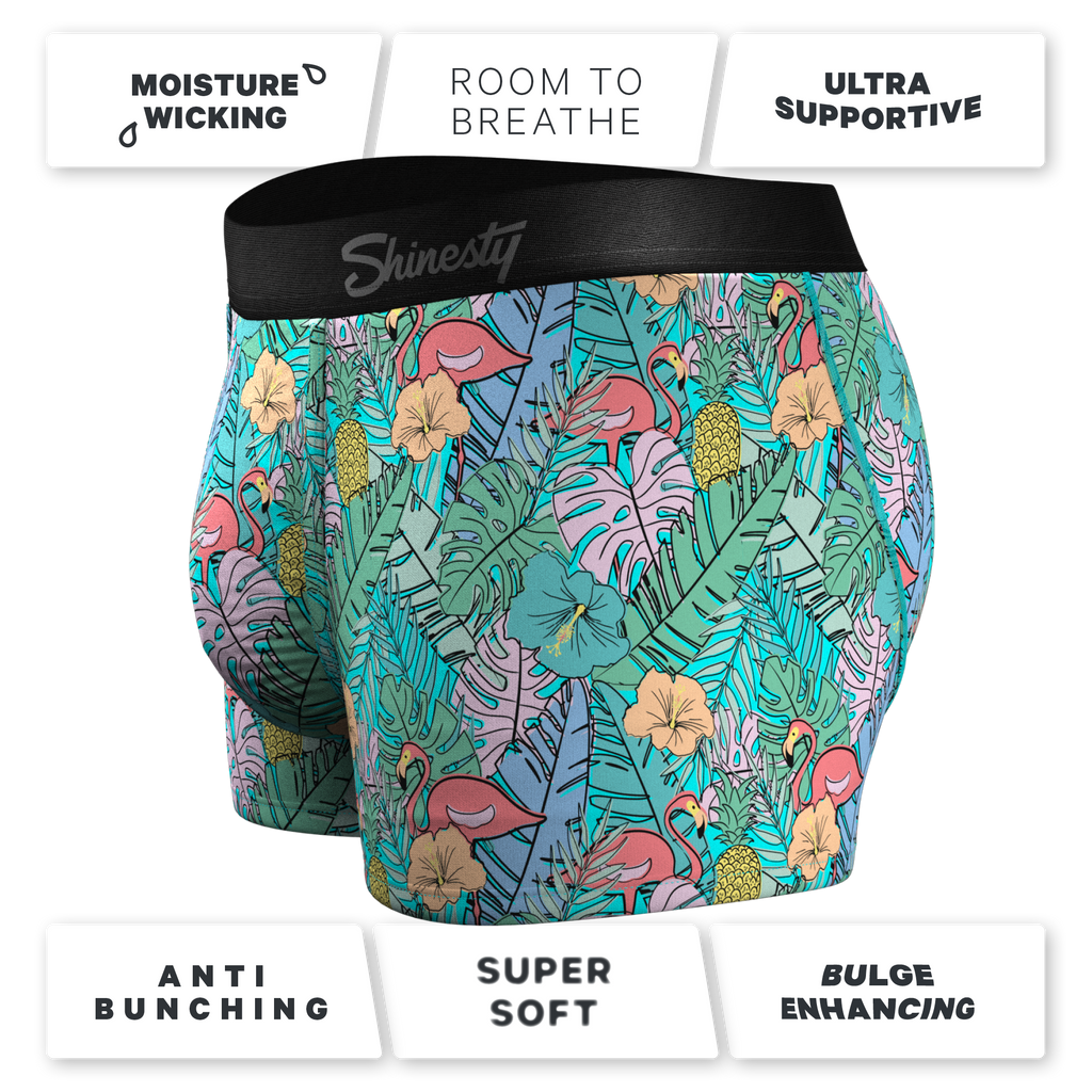 The Hot Tropic | Tropical Flamingo Ball Hammock® Pouch Trunks Underwear - Shinesty