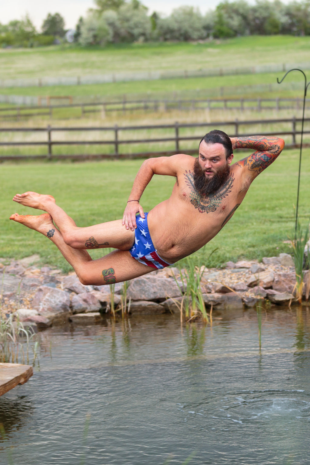 The Unsurpassed Summer Ass | American Flag Swim Brief - Shinesty