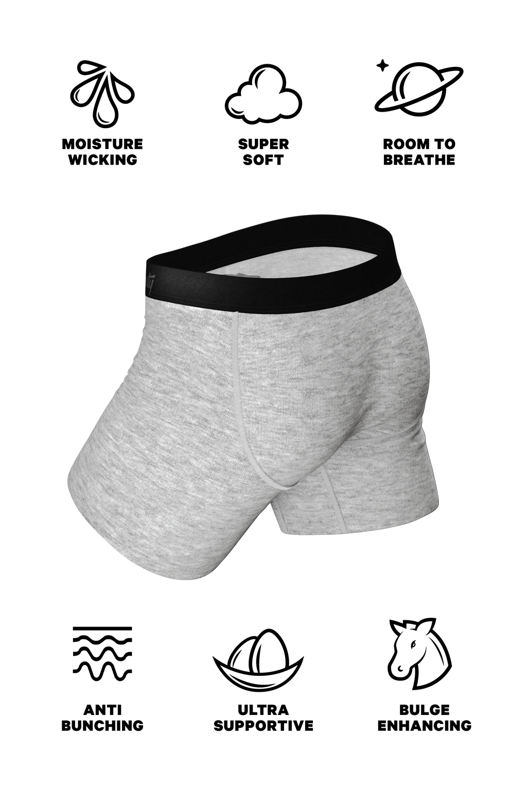 The Intramural Champ | Heathered Grey Ball Hammock® Pouch Underwear - Shinesty