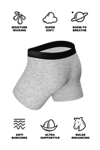 The Intramural Champ | Heathered Grey Ball Hammock® Pouch Underwear With Fly - Shinesty