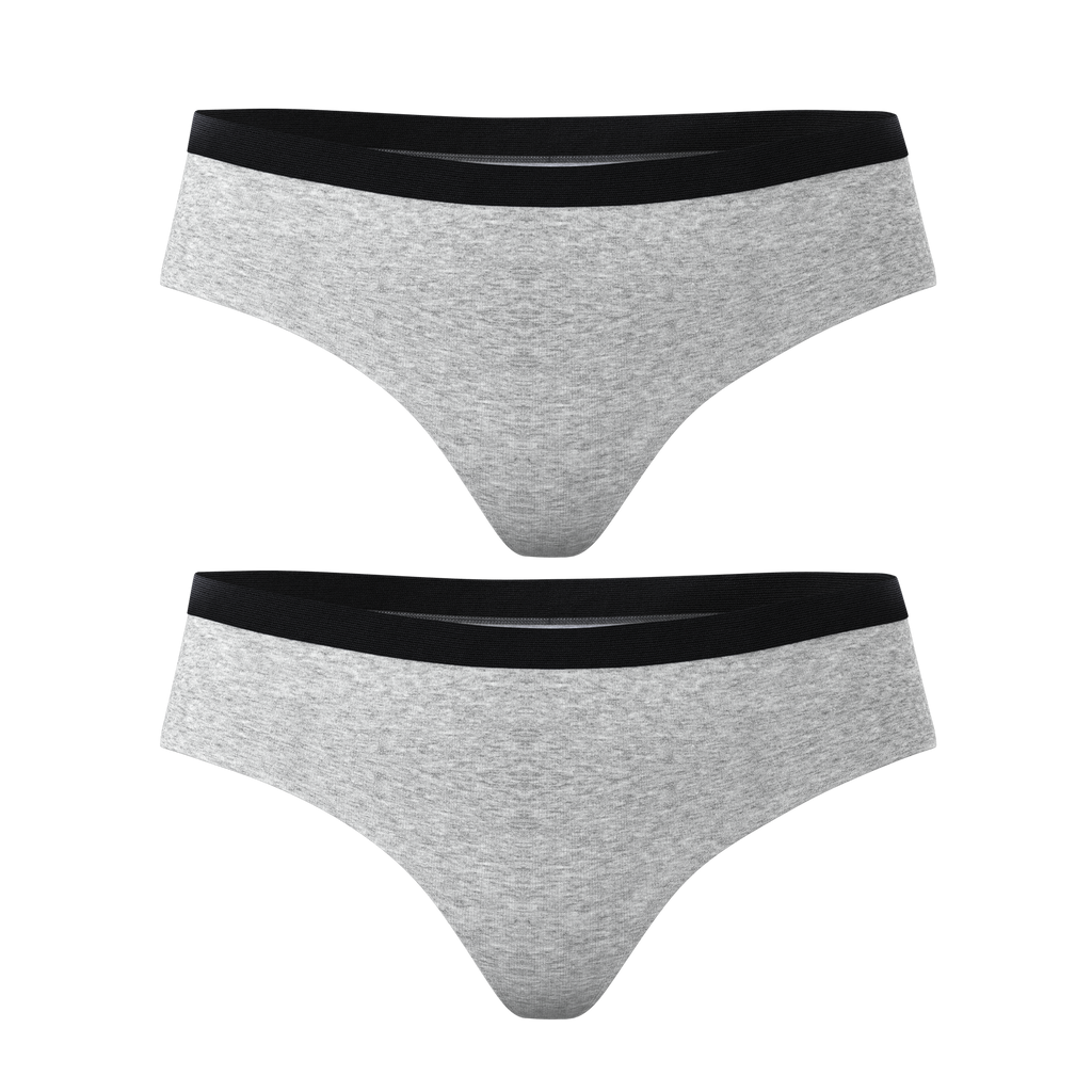 The Intramural Champ | Heather Grey Cheeky Underwear Couples Matching 2 Pack - Shinesty