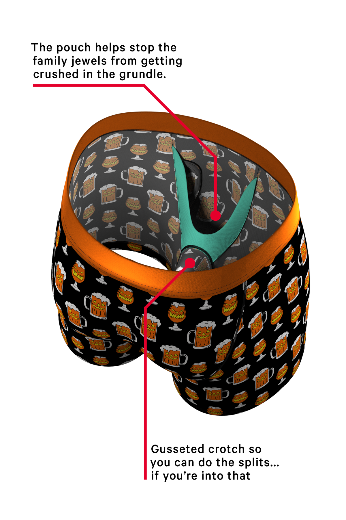 The Jack O Lager | Halloween Beer Ball Hammock® Pouch Underwear With Fly - Shinesty
