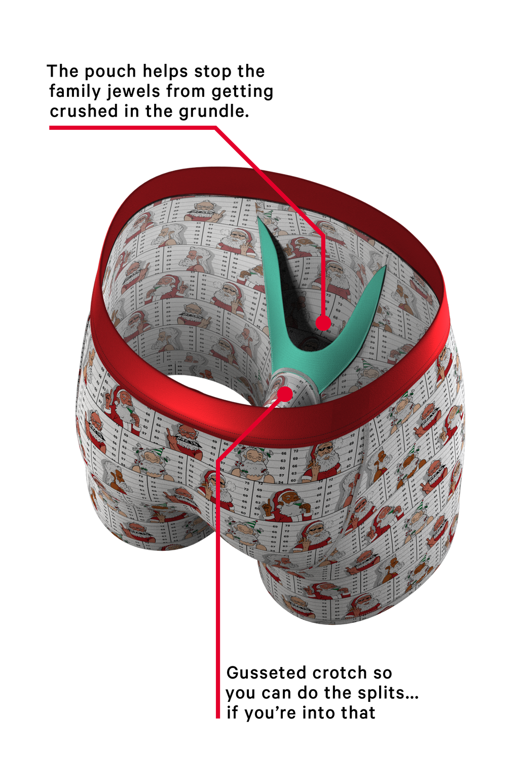 The Jailbird | Mugshot Santa Ball Hammock® Pouch Underwear - Shinesty