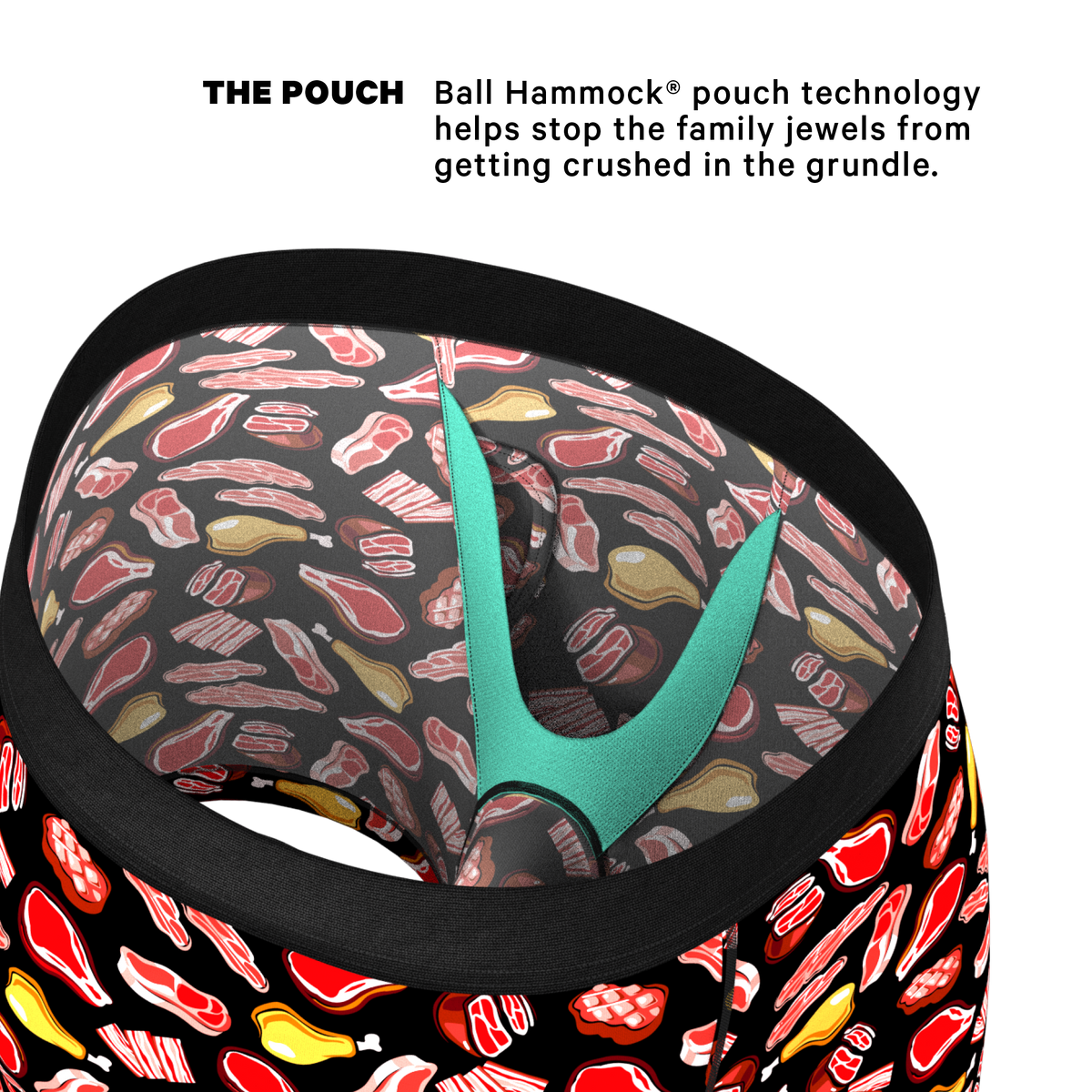 The Juicy Loins | Meat Ball Hammock® Pouch Underwear With Fly - Shinesty