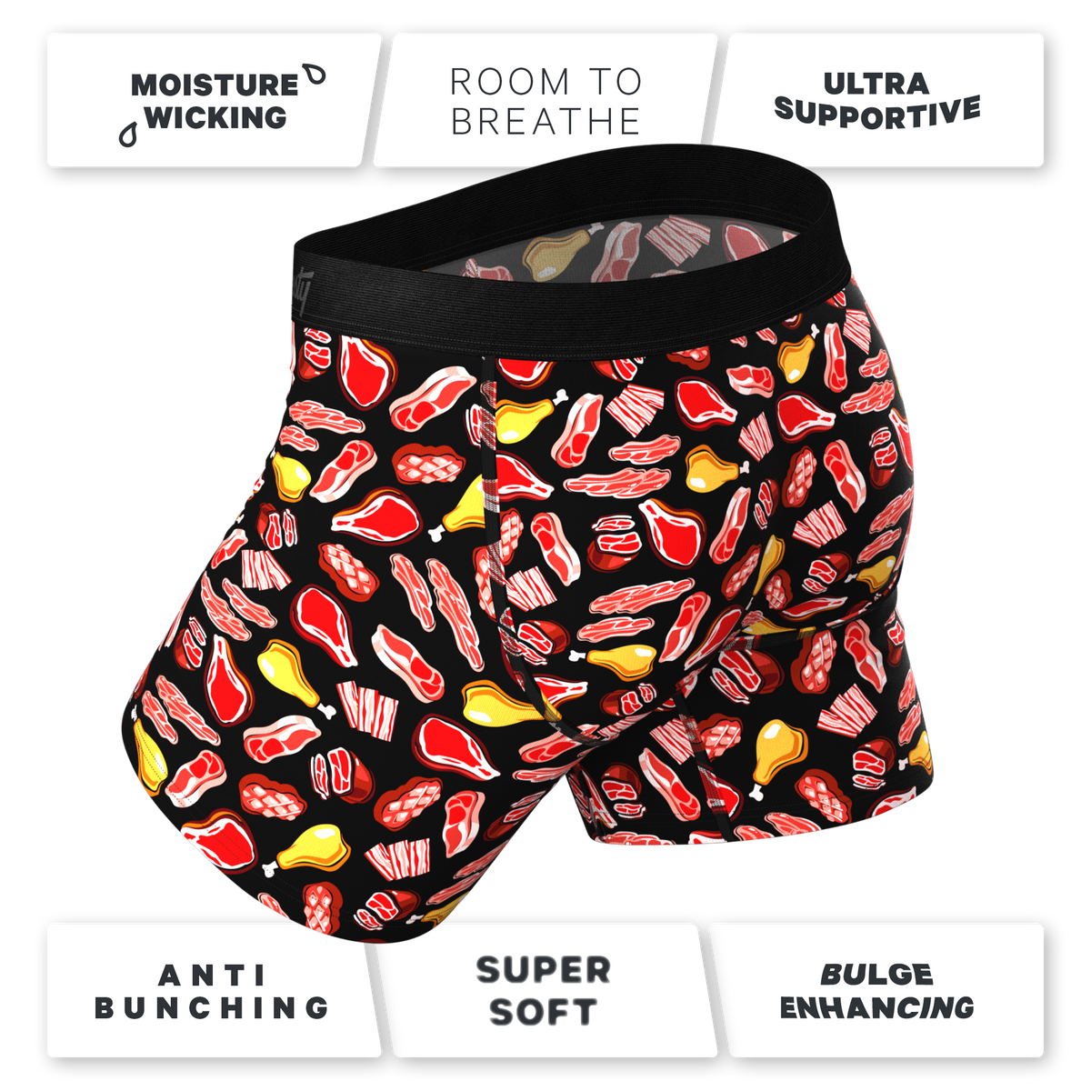 The Juicy Loins | Meat Ball Hammock® Pouch Underwear With Fly - Shinesty