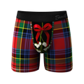 The Kiss Me There | Mistletoe Plaid Christmas Ball Hammock® Pouch Underwear - Shinesty